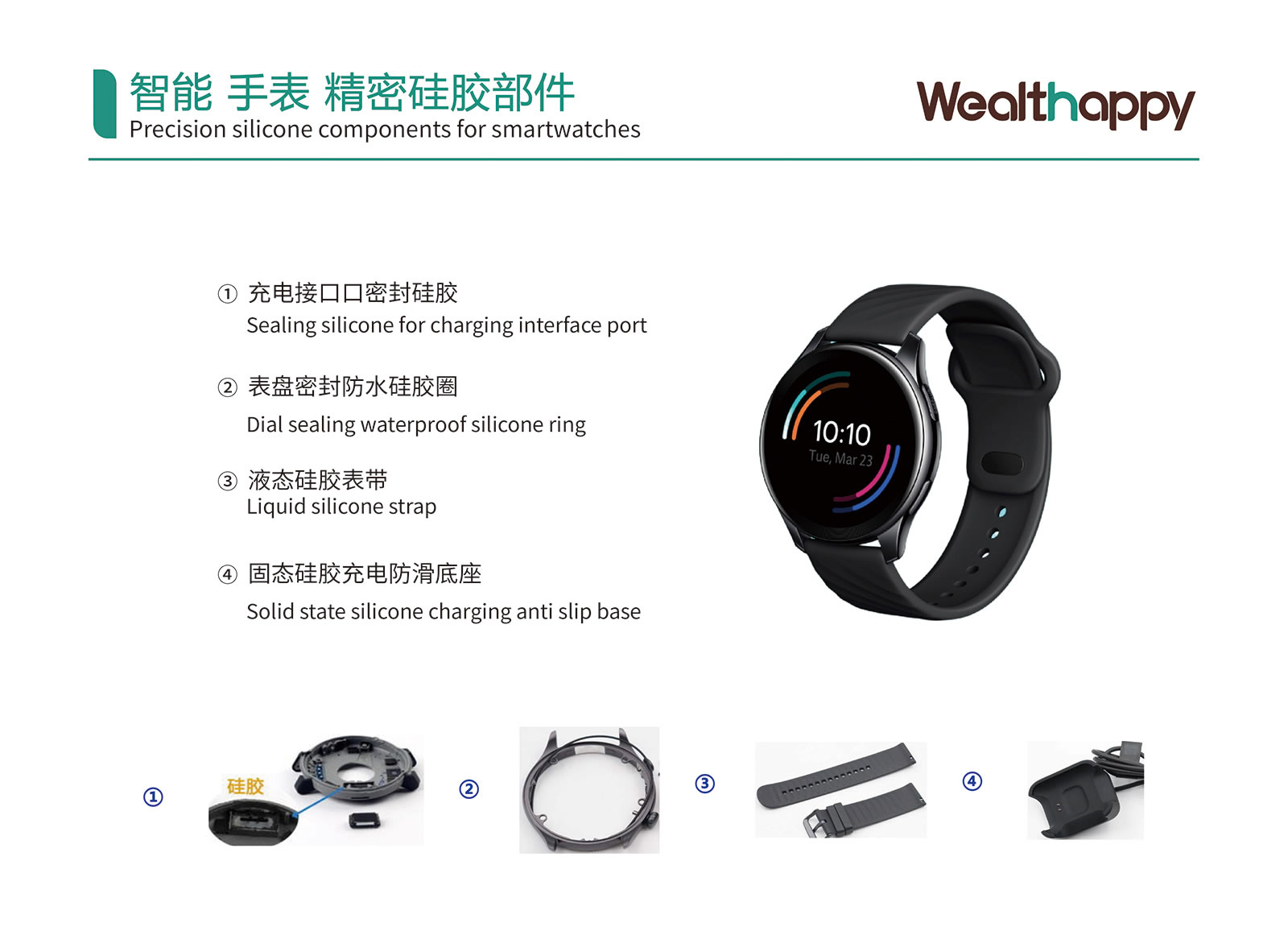 Precision silicone components for smartwatches