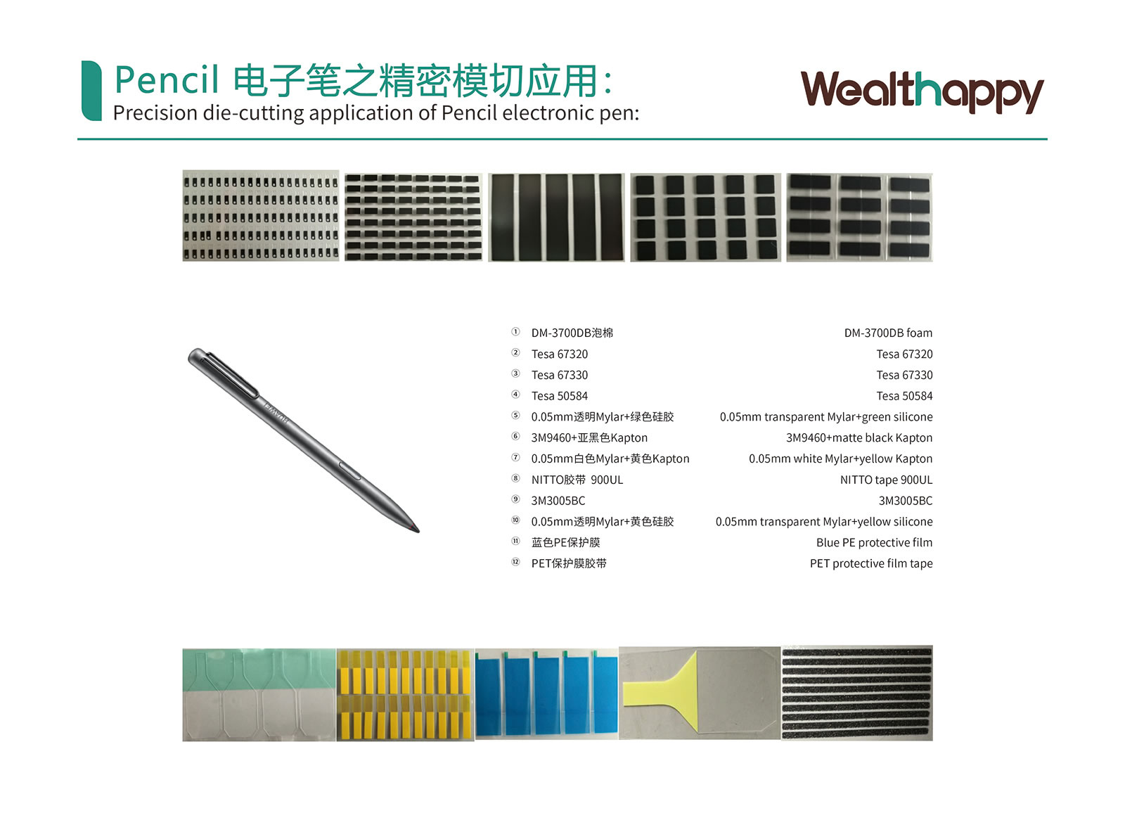 Precision die-cutting application of Pencil electronic pen